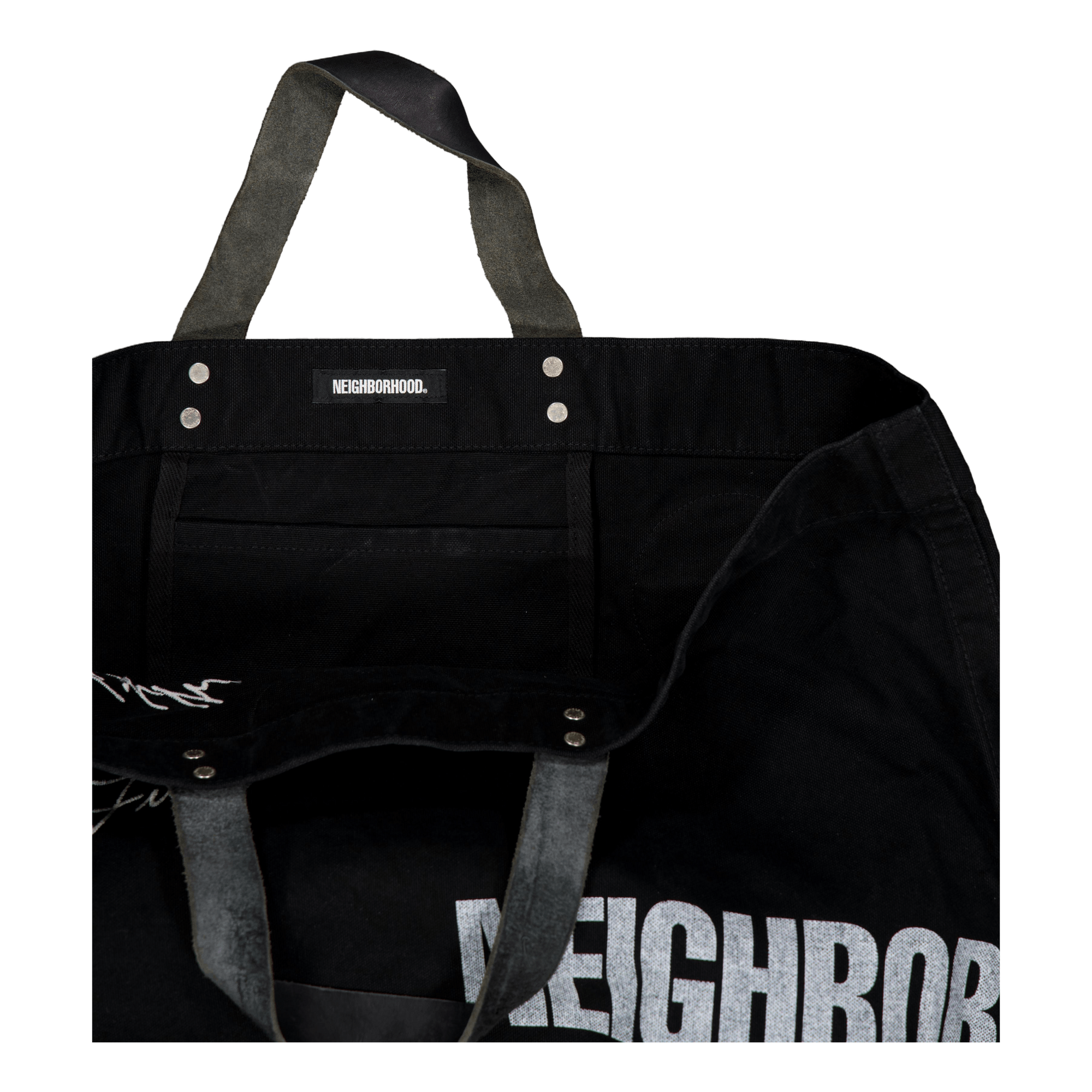 Washed Canvas Tote Bag Black