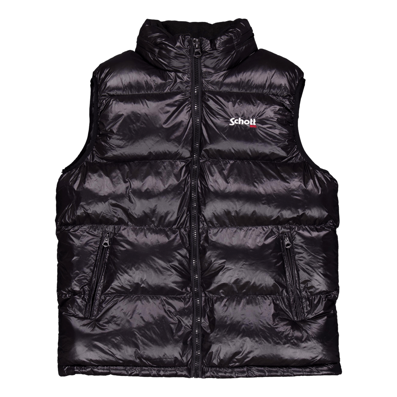 Gilet Doudoune Brillant A Capu Black