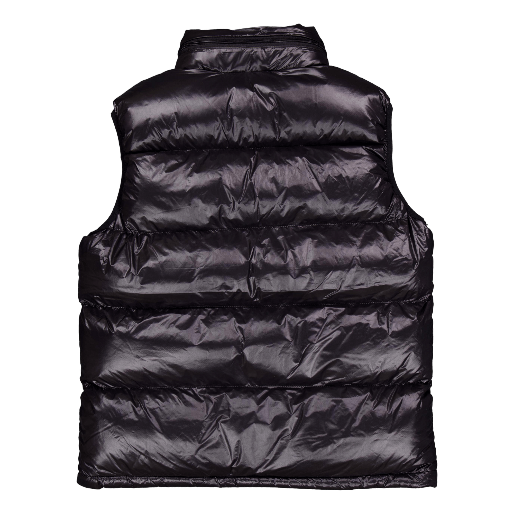 Gilet Doudoune Brillant A Capu Black