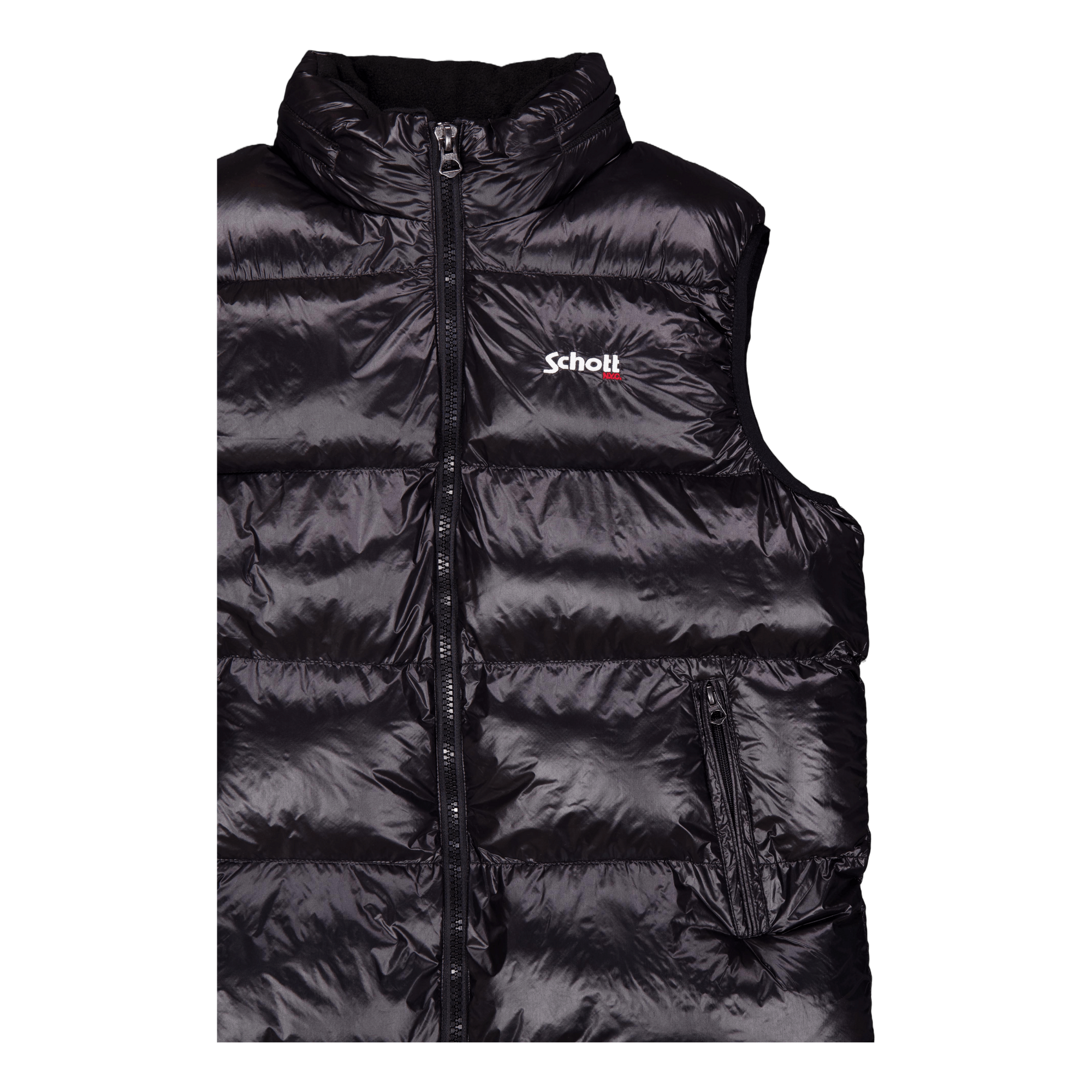 Gilet Doudoune Brillant A Capu Black