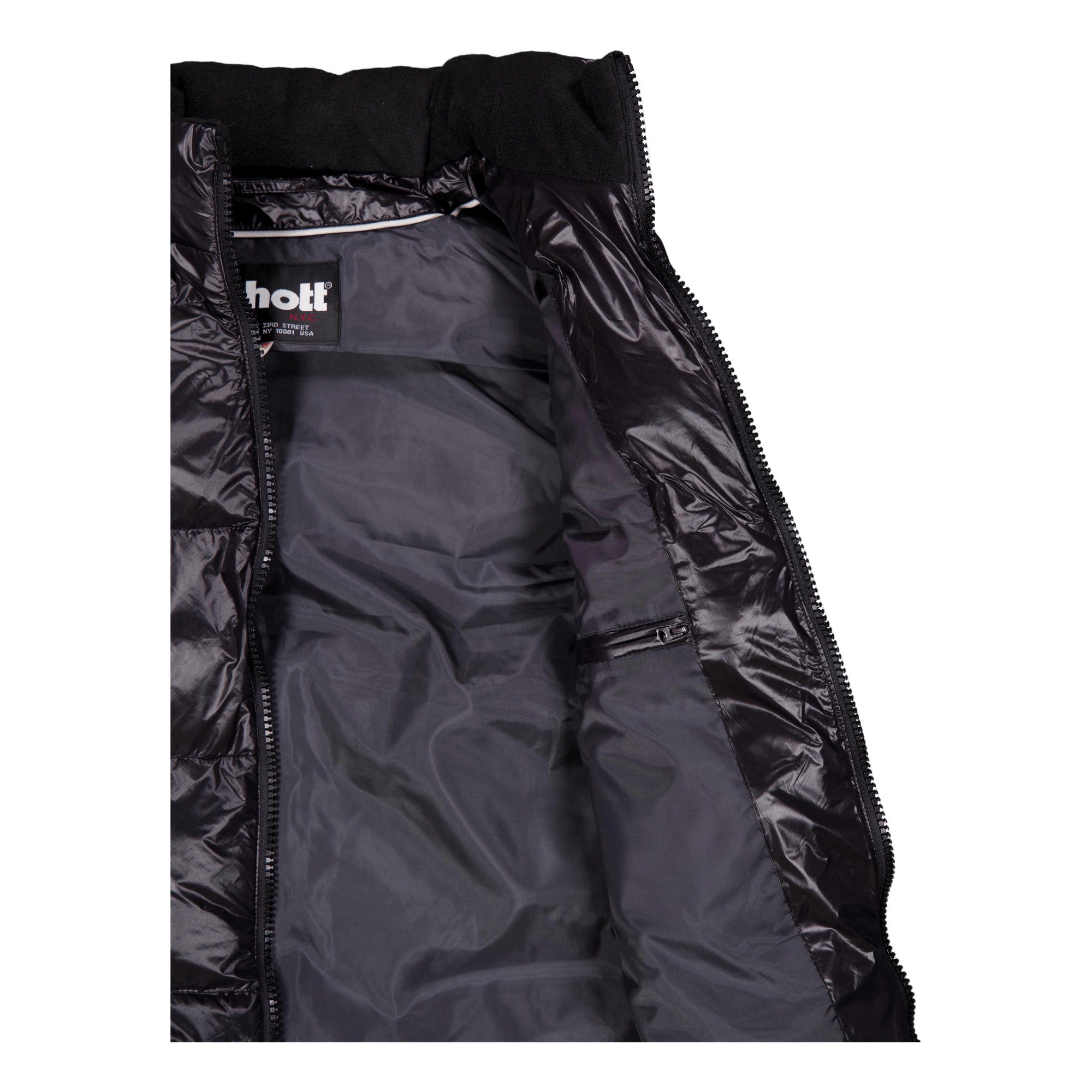 Gilet Doudoune Brillant A Capu Black