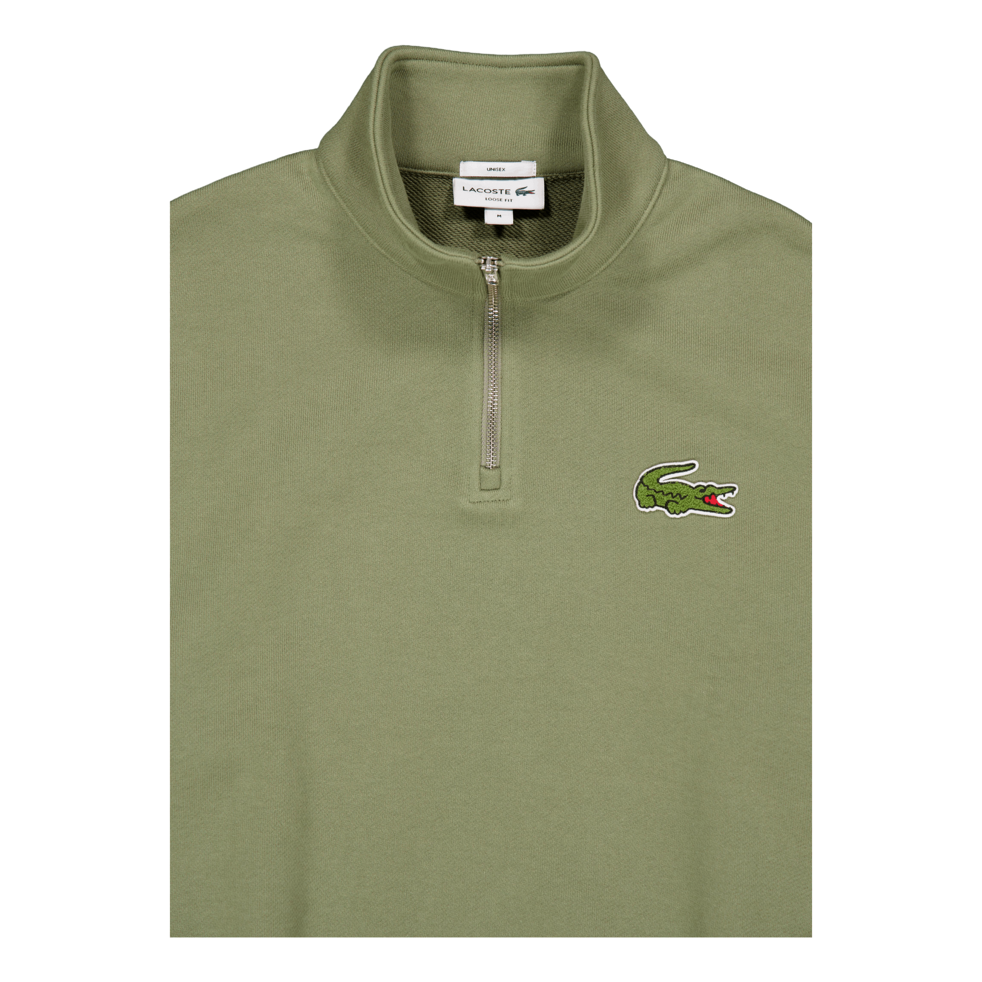 Loose Fit Zip Neck Badge Accen Bmy Khaki