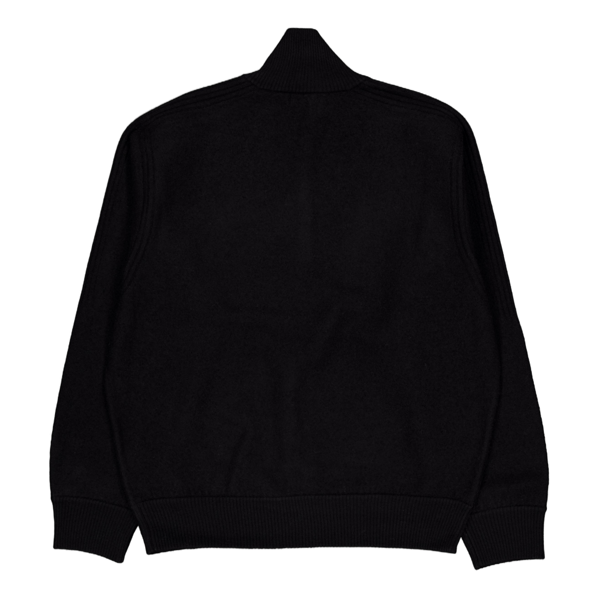 Bon Boiled Wool Quarter Zip Black