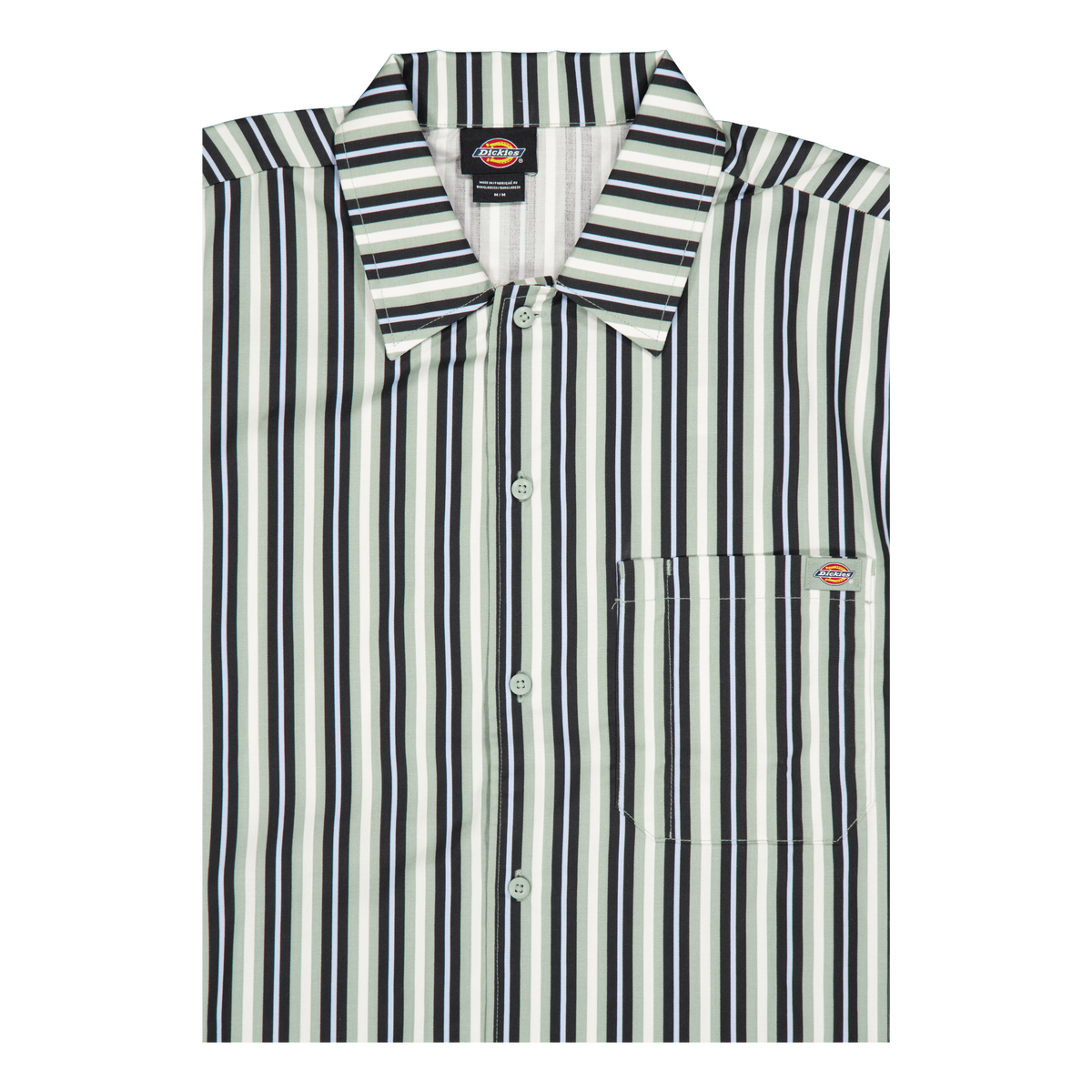 Multi Stripe Work Shirt Ss Ice Iceberg Green
