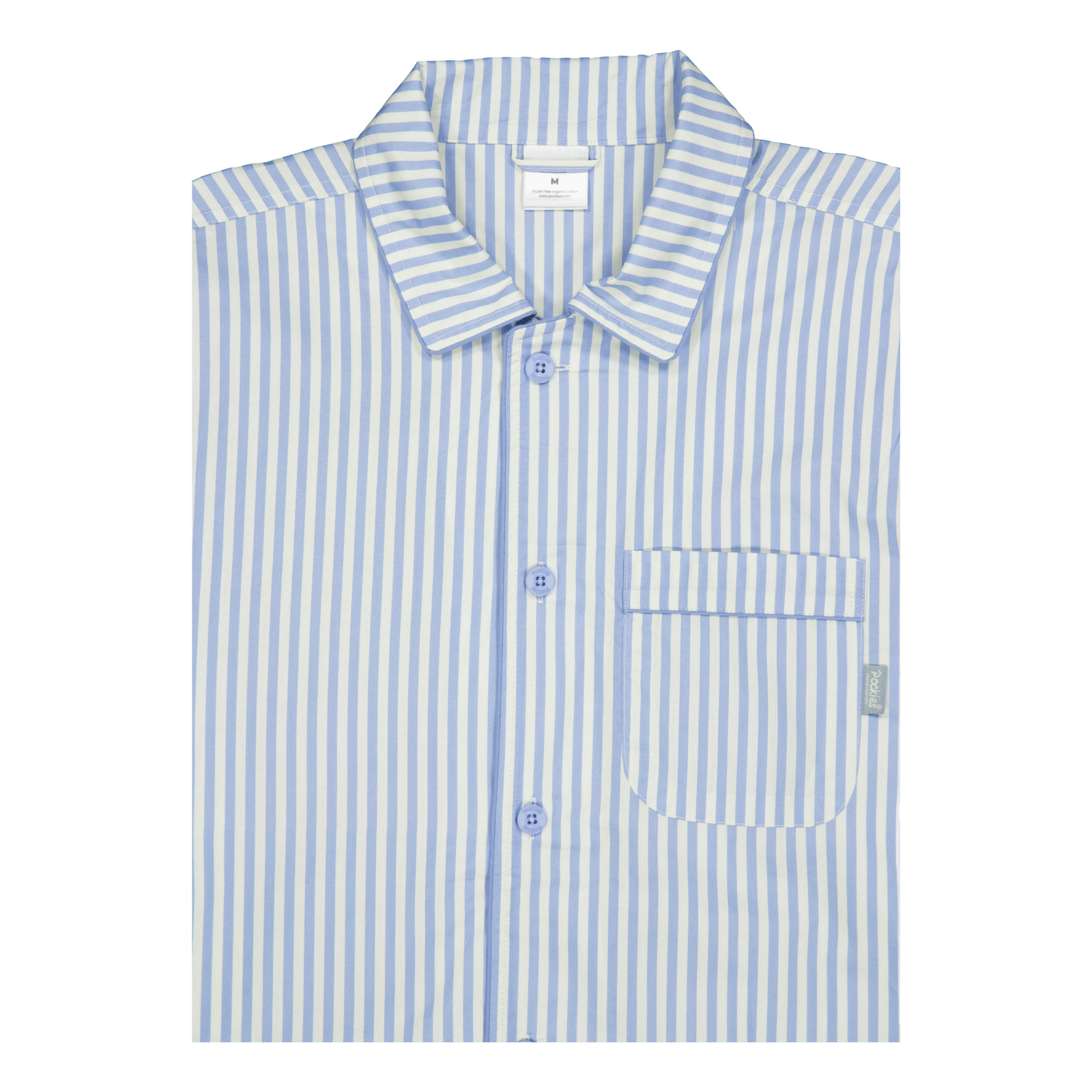 Ice Blue Striped Pyjama Shirt Blue