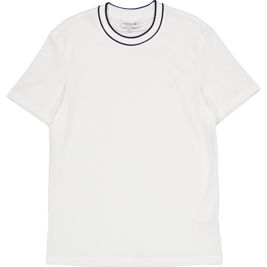 Stretch Piqué Stripe Collar T-shirt FLOUR