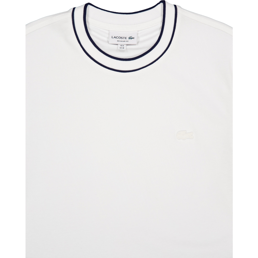 Stretch Piqué Stripe Collar T-shirt FLOUR