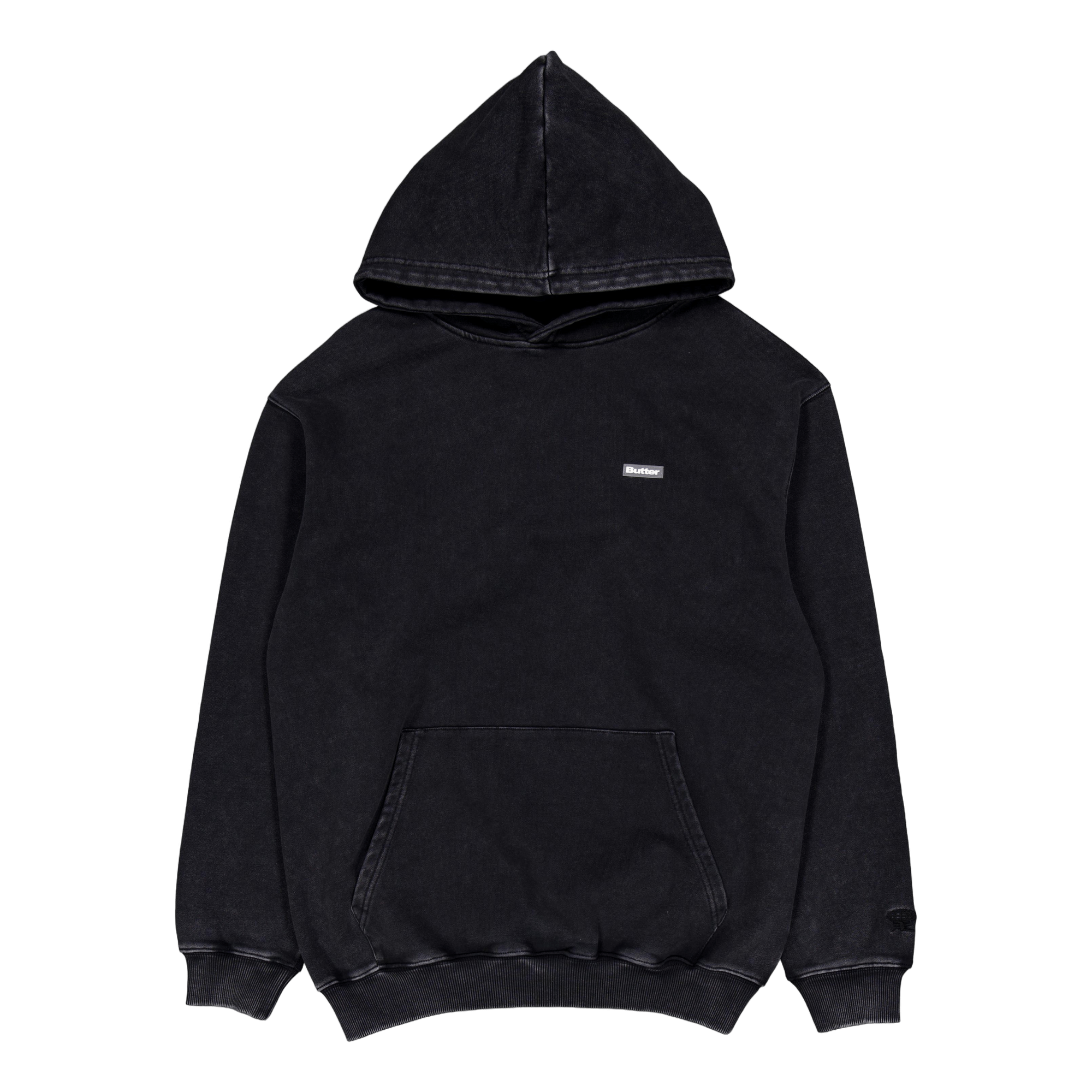 Basic Pullover Hood Washed Black