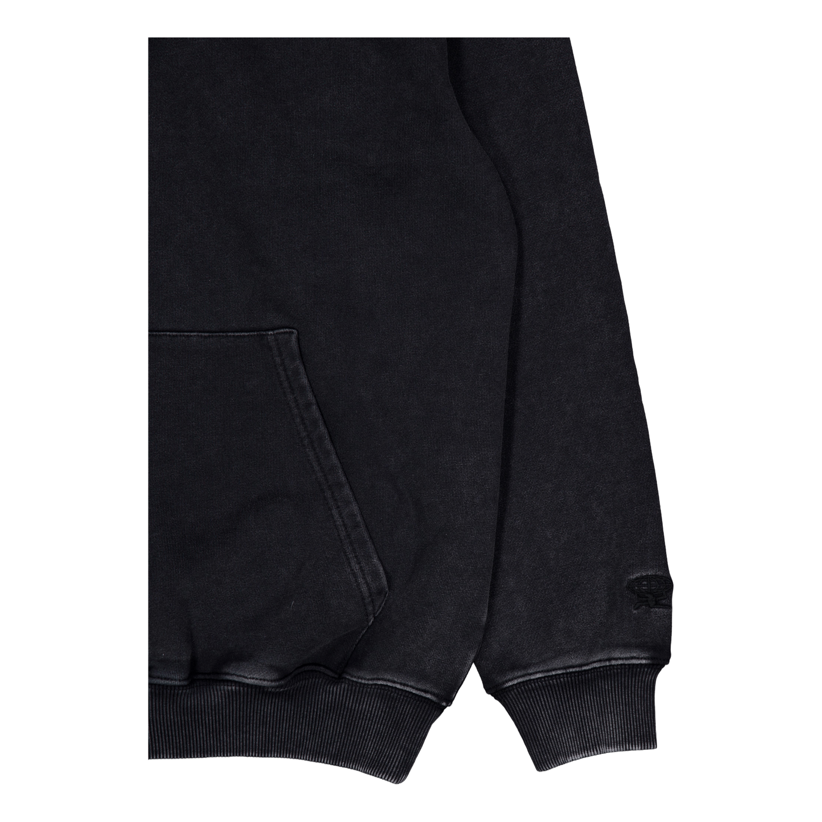 Basic Pullover Hood Washed Black