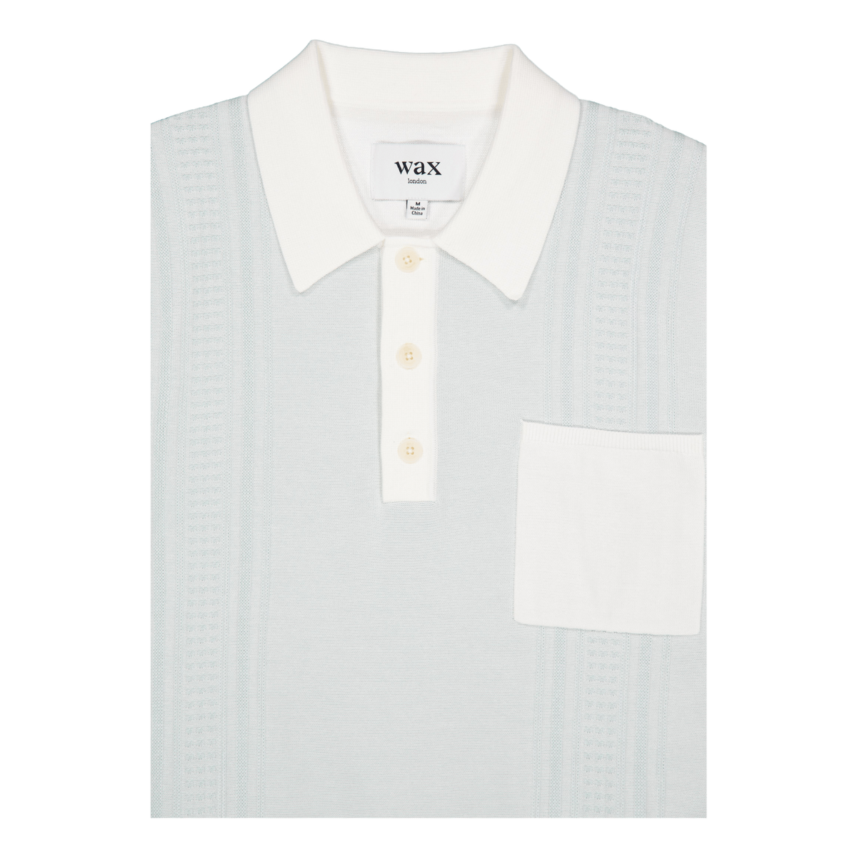 Turin Pocket Polo Pale Blue / Ecru