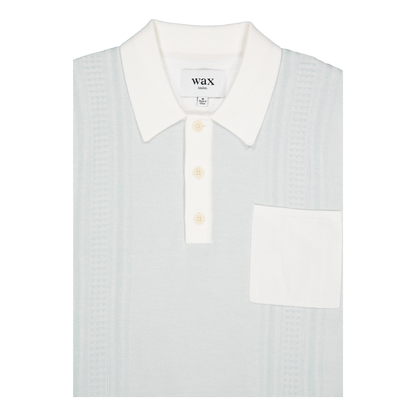 Turin Pocket Polo Pale Blue / Ecru