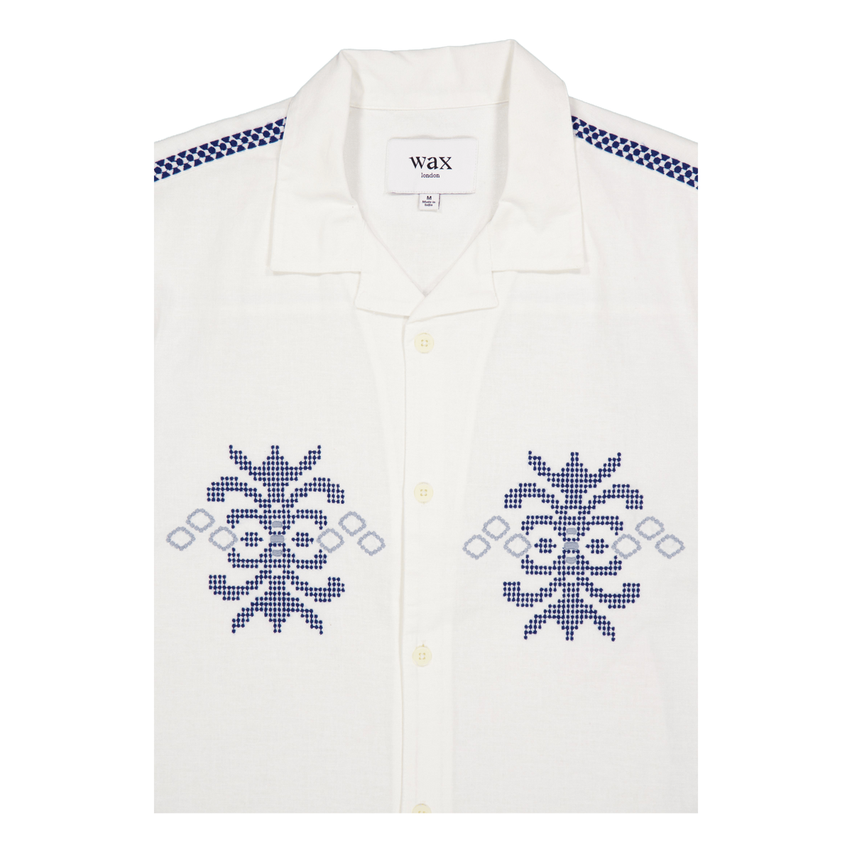 Didcot Ss Shirt Ecru / Blue