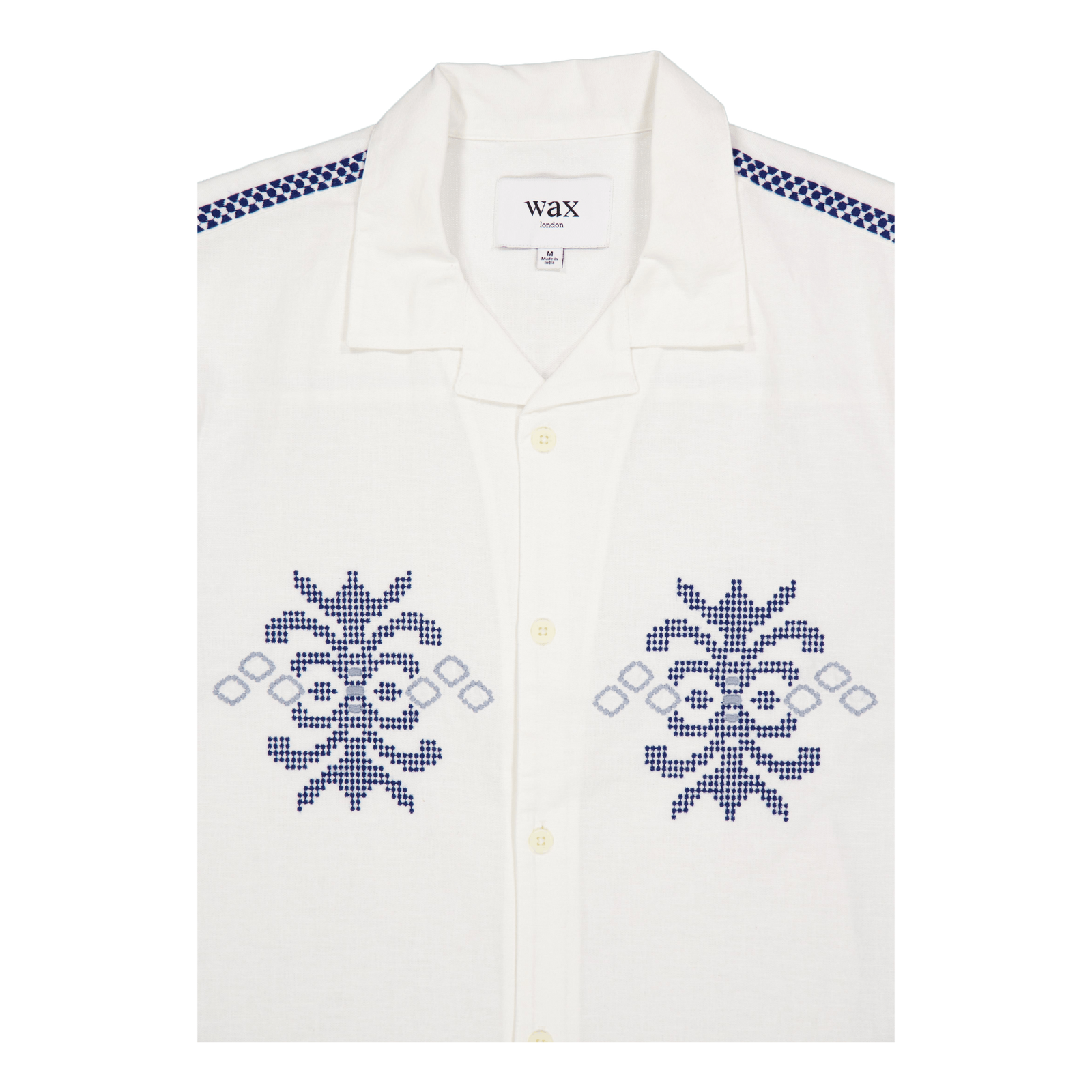 Didcot Ss Shirt Ecru / Blue