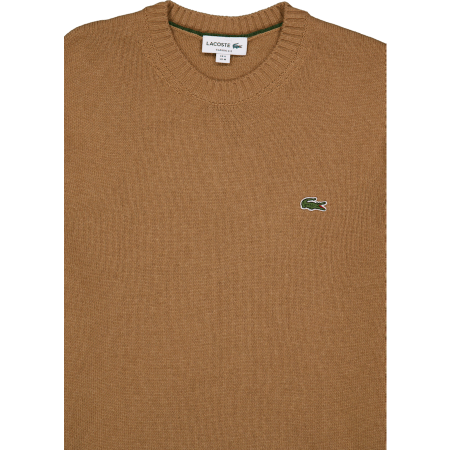 Carded Wool Crew Neck Sweater White Tuy