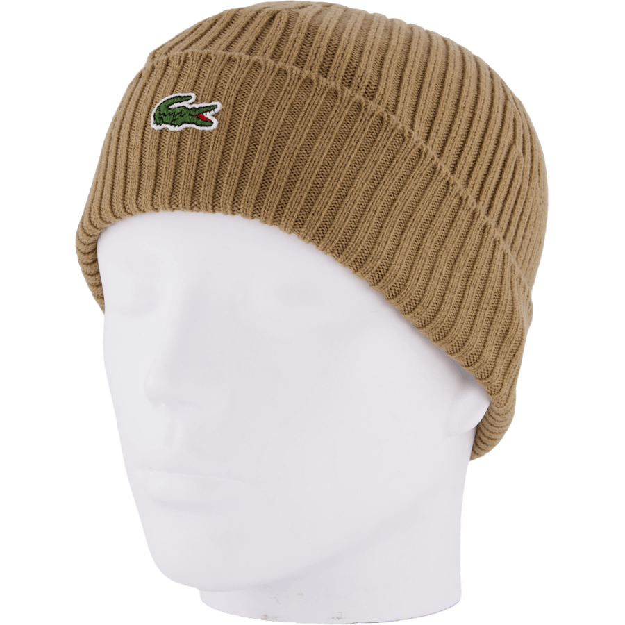 Rib Knit Brushed Wool Beanie Brown Dpc