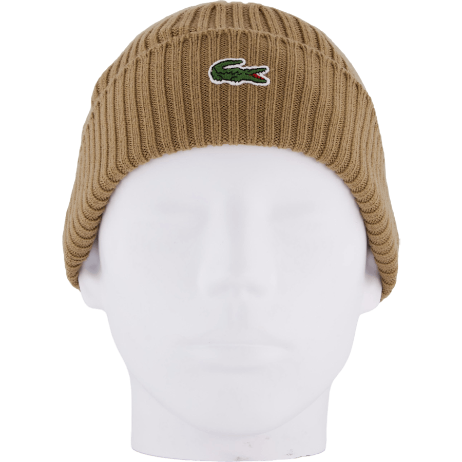 Rib Knit Brushed Wool Beanie Brown Dpc