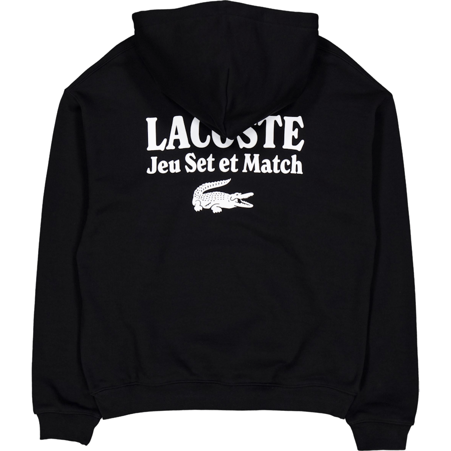 Multi Print Fleece Hoodie Noir 031