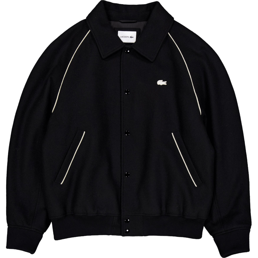 Badge Accent Wool Varsity Jack Black