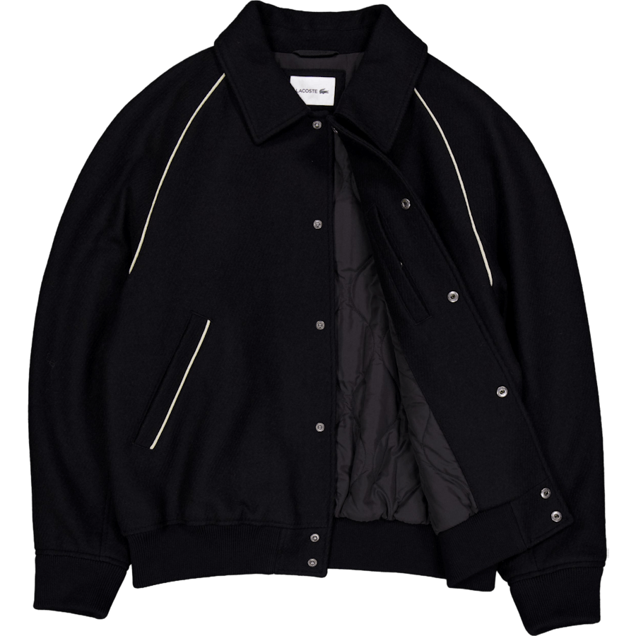 Badge Accent Wool Varsity Jack Black