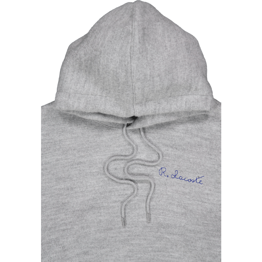 Embroidered Signature Hoodie Silver Chine