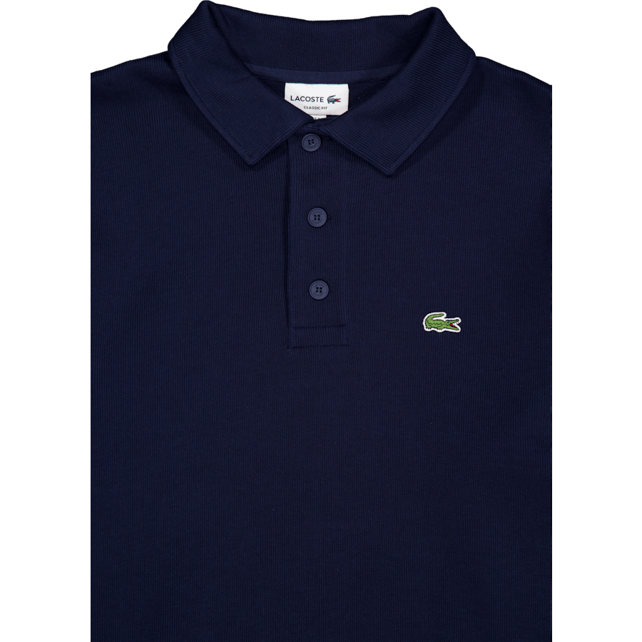 Ribbed Cotton Polo Collar Swea Navy Blue