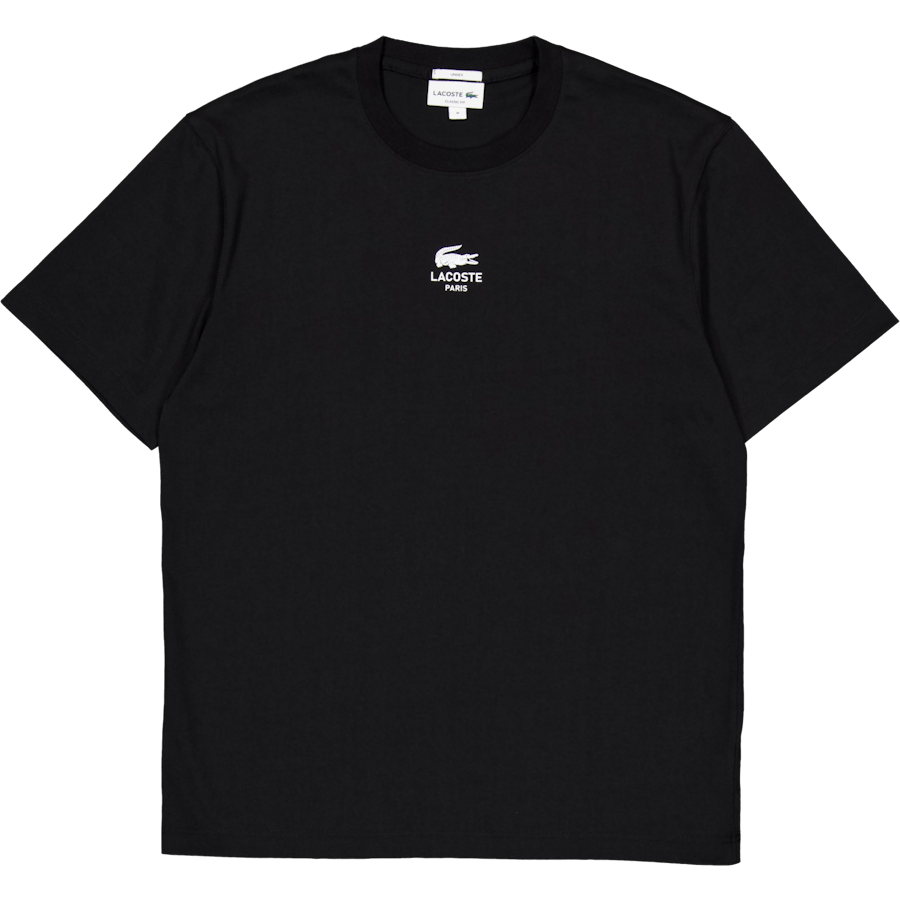 Signature Print Cotton T-shirt Black