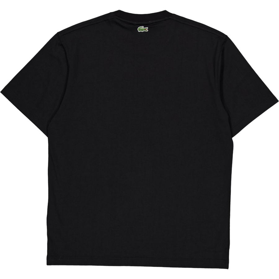 Signature Print Cotton T-shirt Black