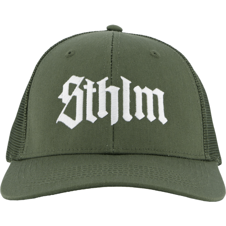 Sthlm Classic 6 Panel Trucker  Olive/white