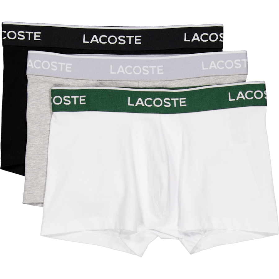 3-pack Stretch Cotton Trunks Black/white-silver Chine