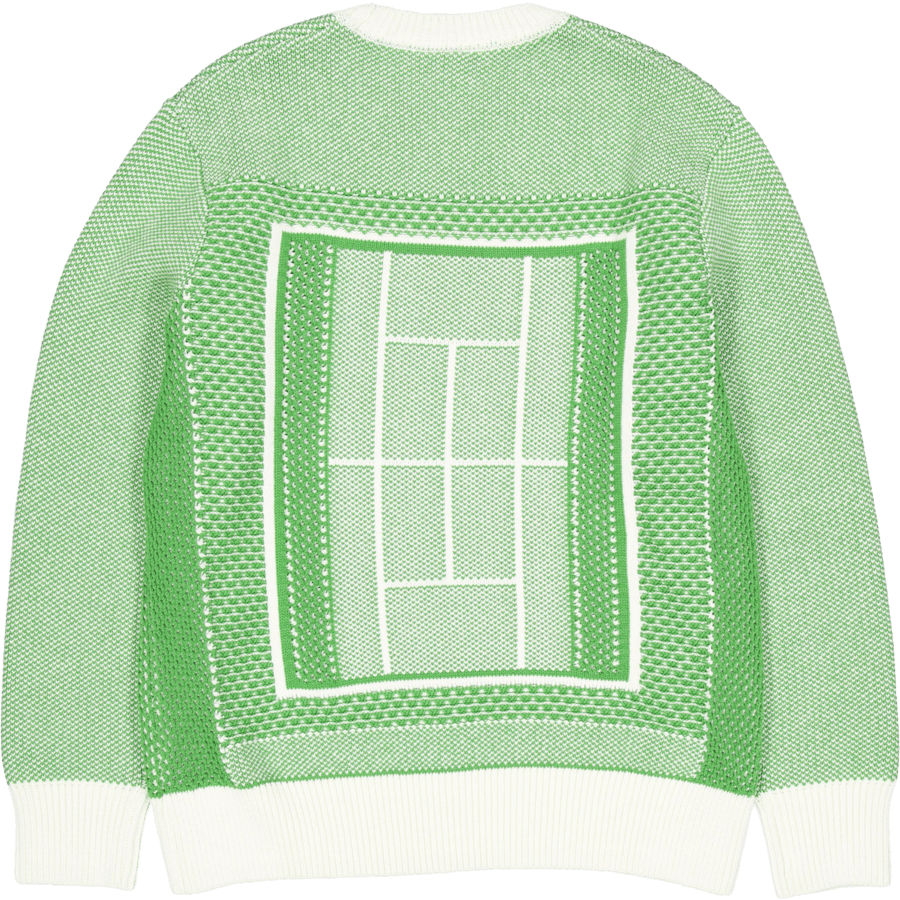 Tennis Court Graphic Jacquard  Billiard Green/flour
