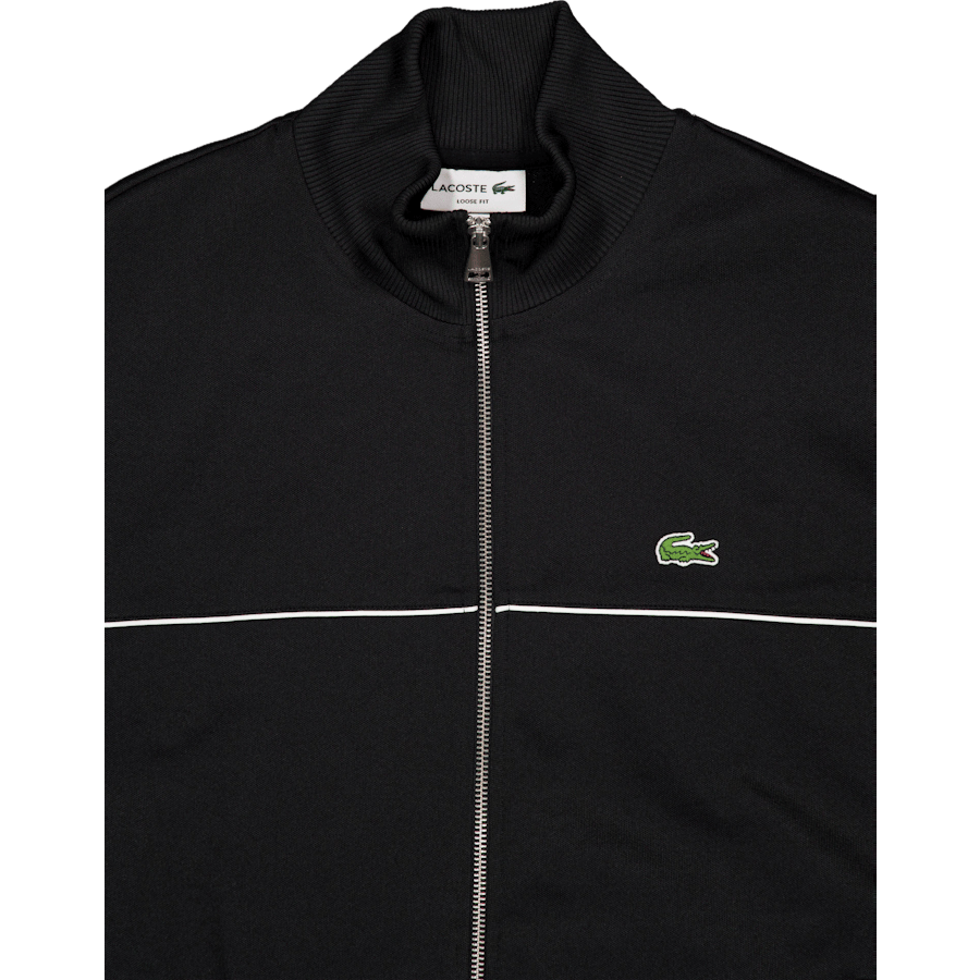 Trim Accent Zipped Sweatshirt Black