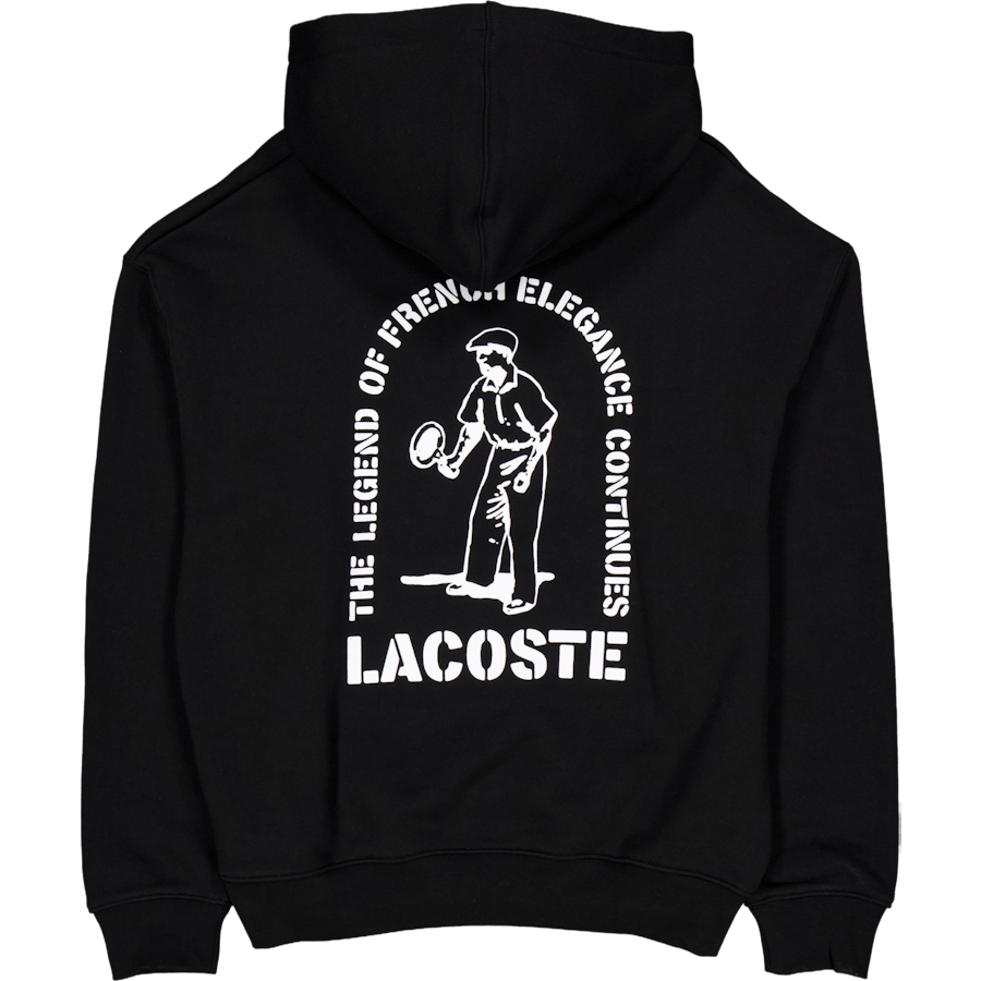 Loose Fit Printed Hoodie Black