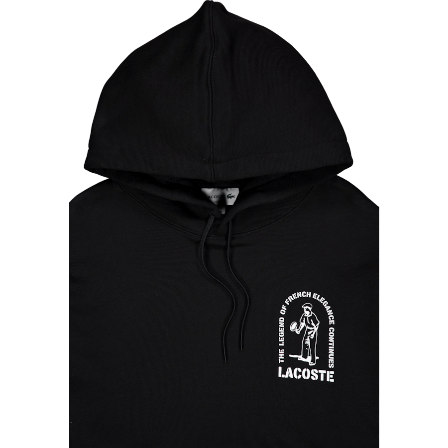 Loose Fit Printed Hoodie Black