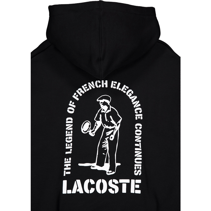 Loose Fit Printed Hoodie Black