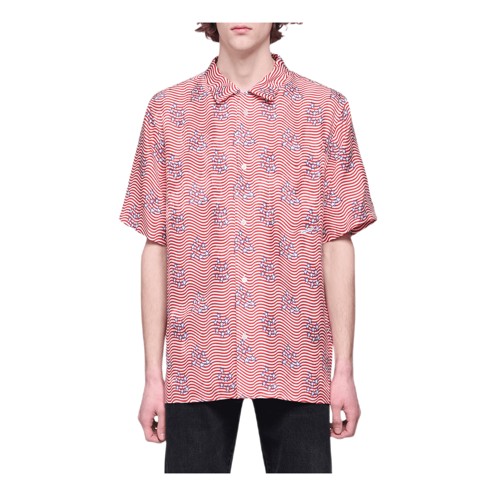 Flag Printed Dragon Shirt Pink