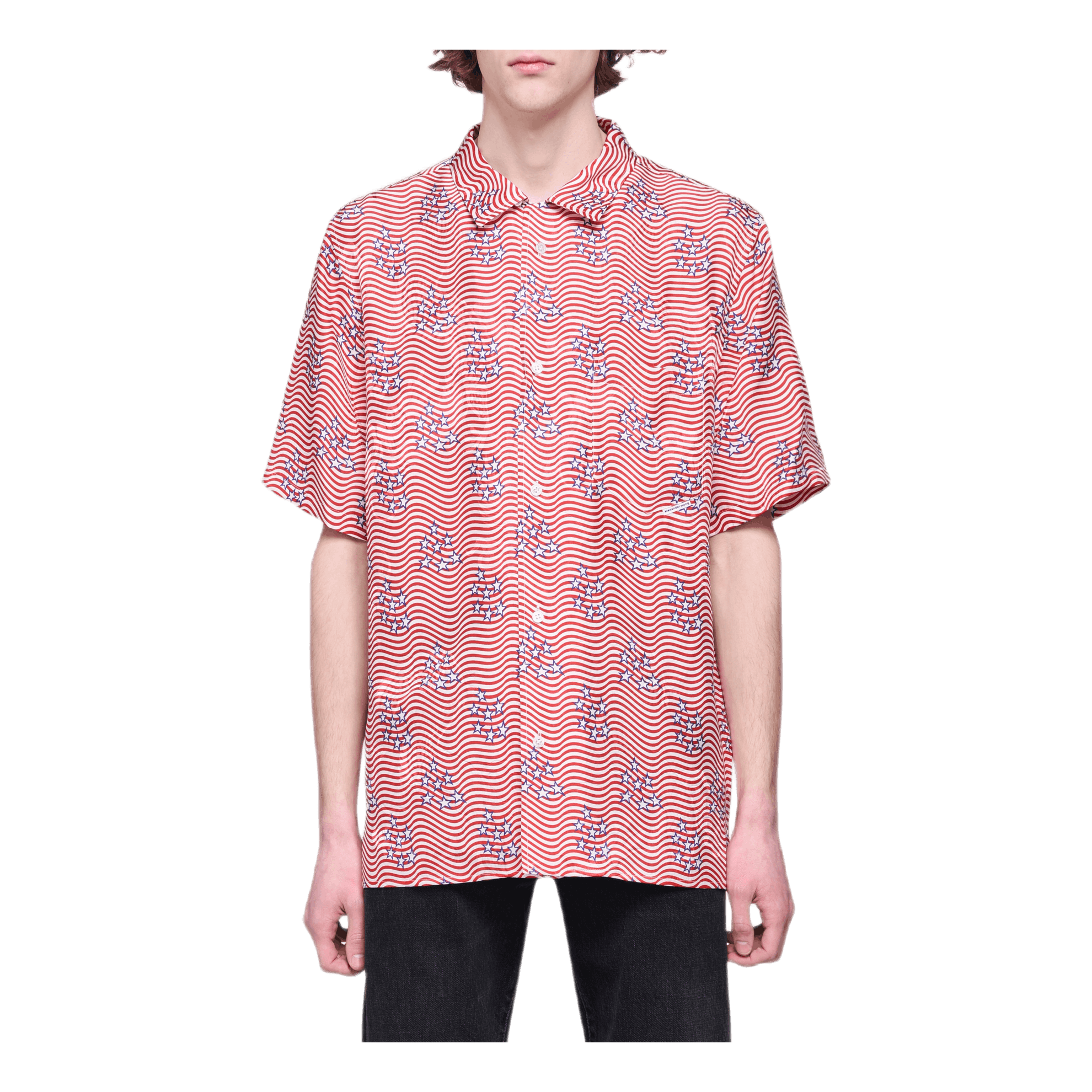 Flag Printed Dragon Shirt Pink