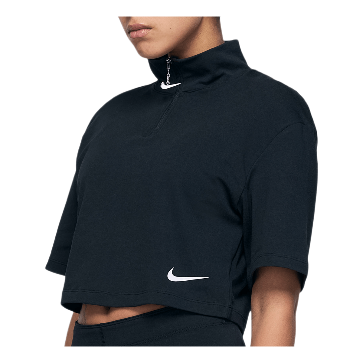 W Swoosh Top Ss Mock Black