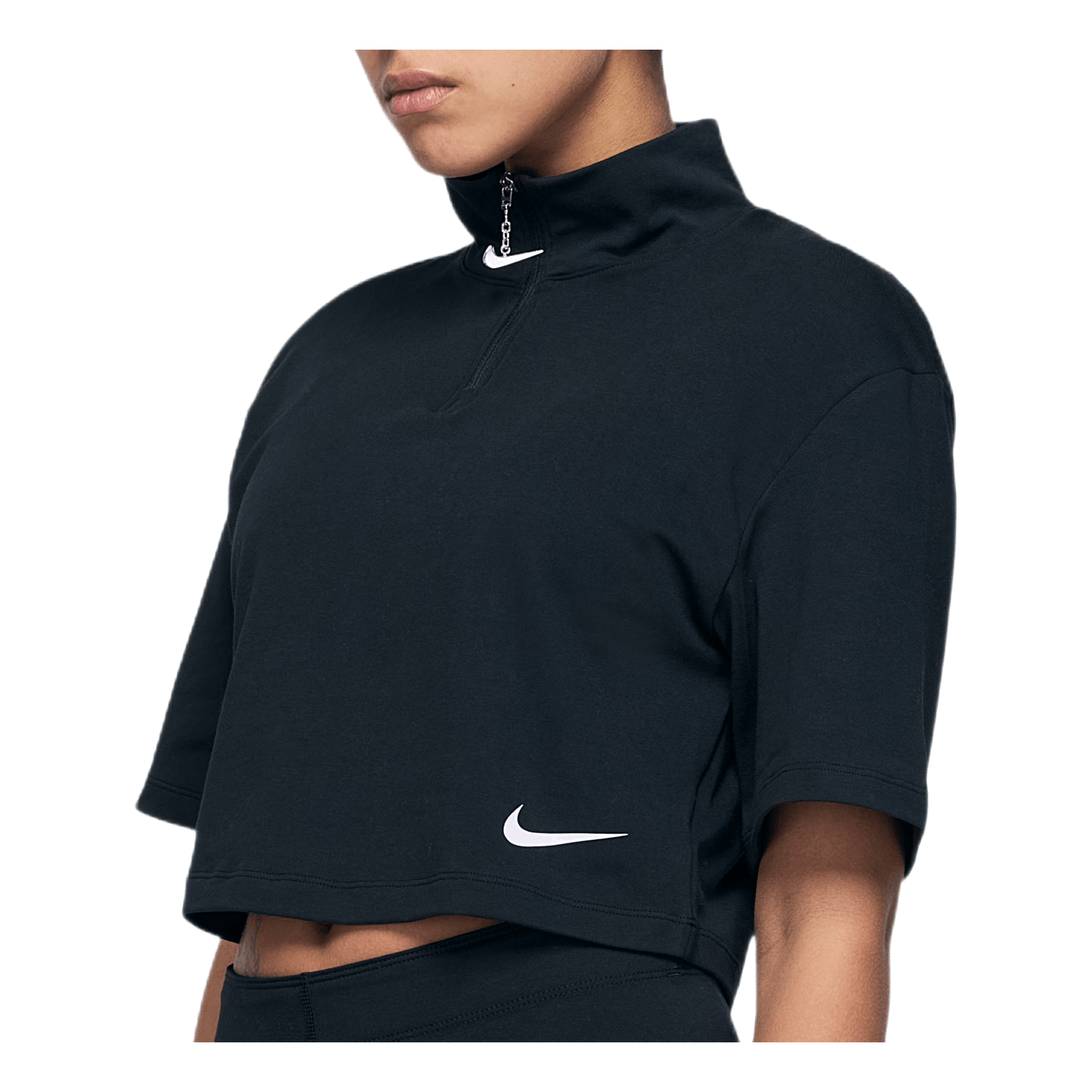 W Swoosh Top Ss Mock Black