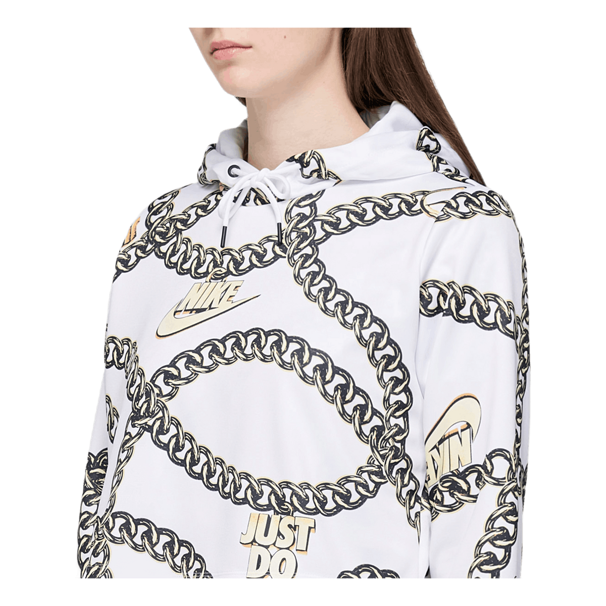 W Crop Top Hoodie White