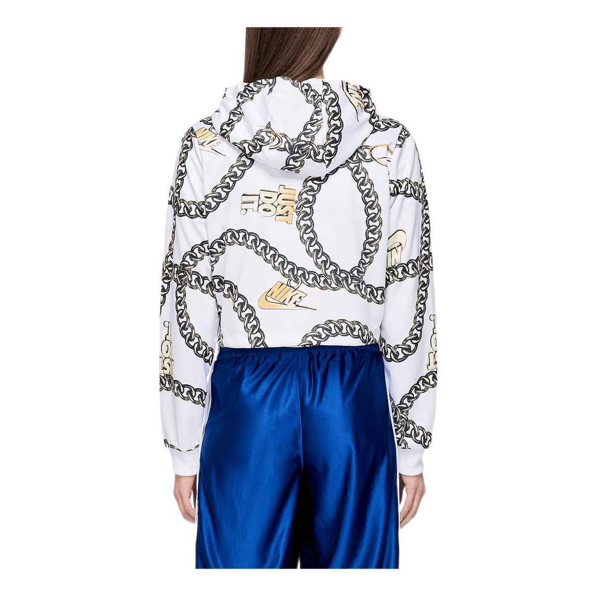 W Crop Top Hoodie White