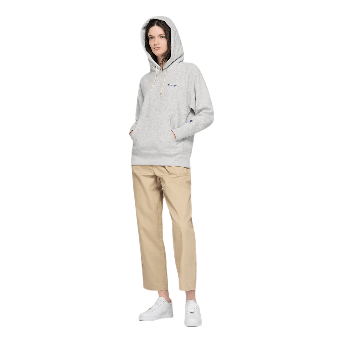Small Script Hooded Sweatshirt Gray