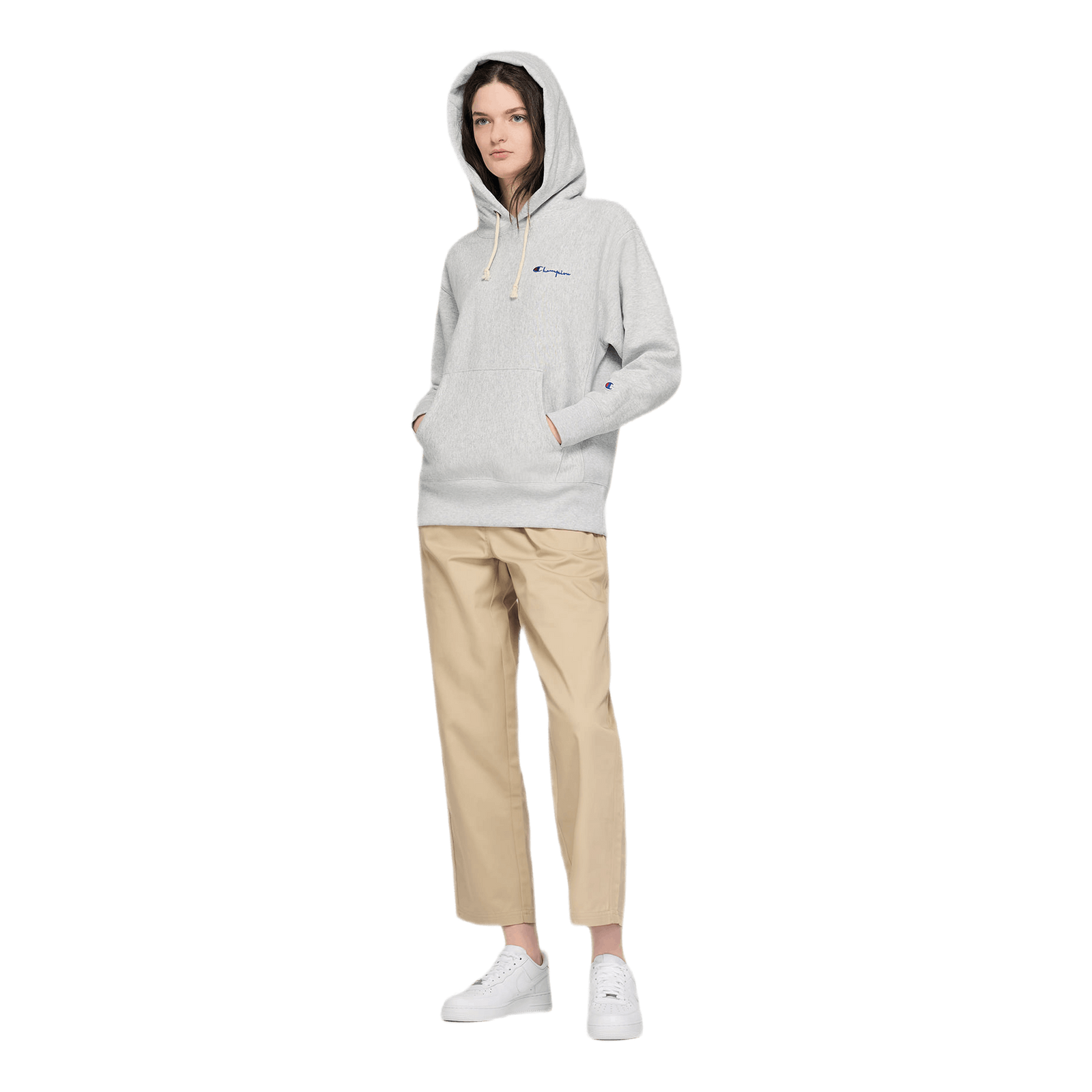 Small Script Hooded Sweatshirt Gray