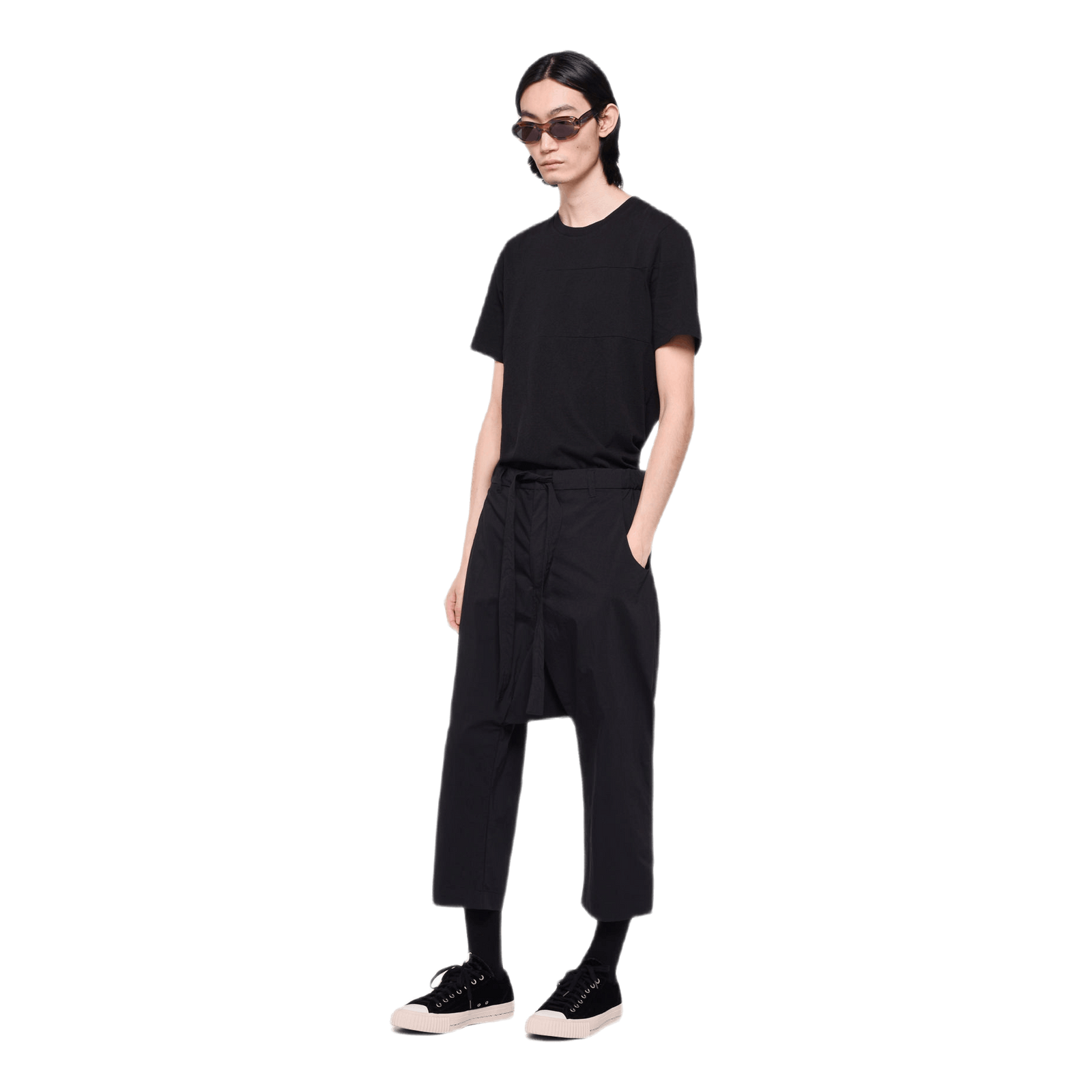 Nylon Sarrouel Pants Black