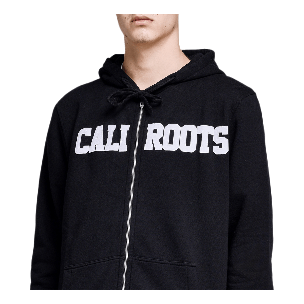 Felt Logo Zip Hoodie Black