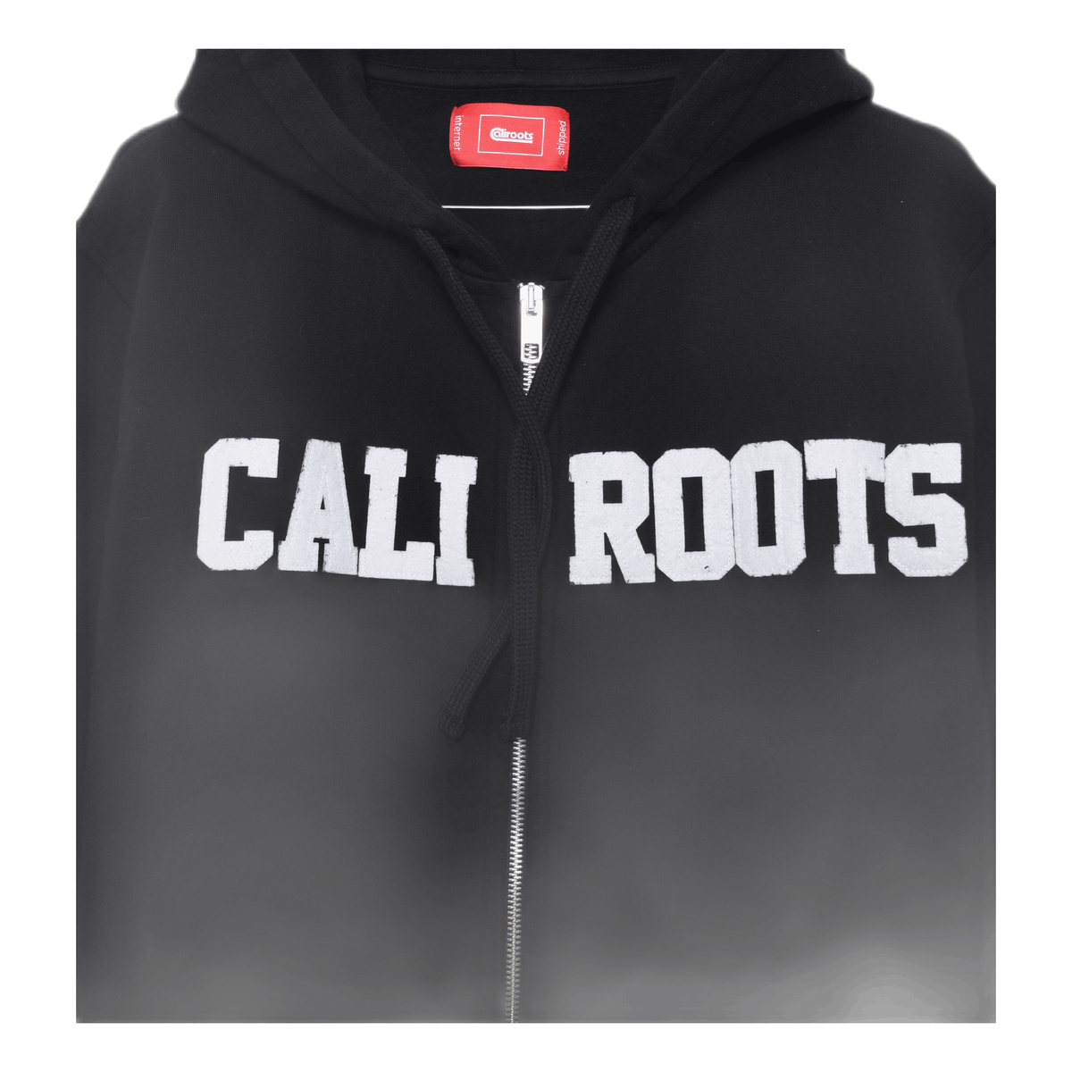 Felt Logo Zip Hoodie Black