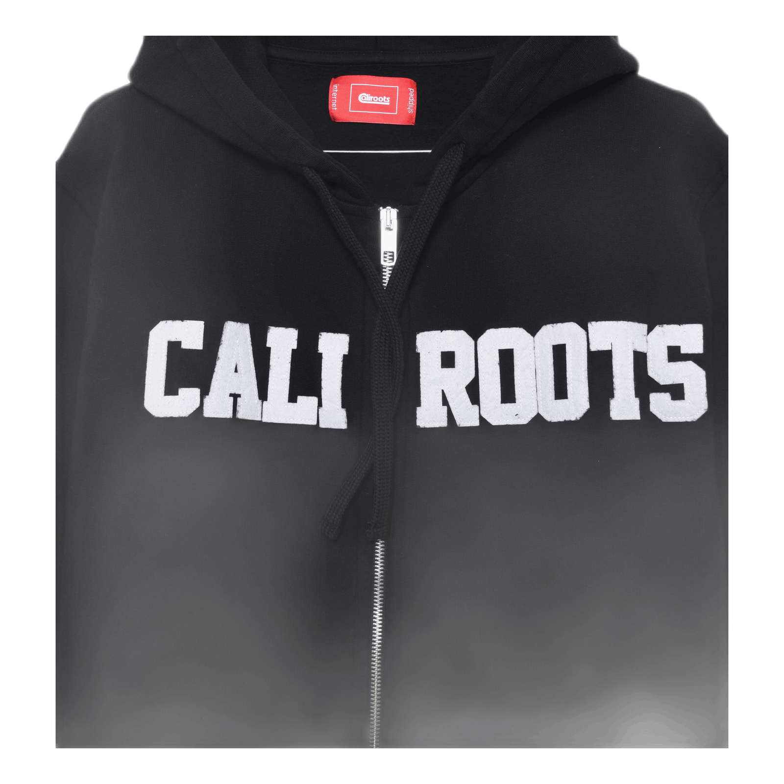 Felt Logo Zip Hoodie Black