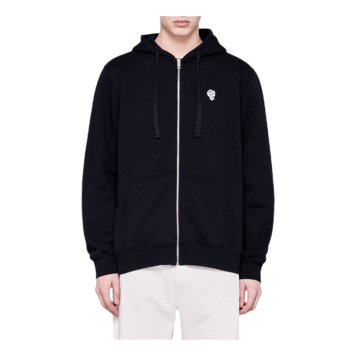 Palm Patch Zip Hoodie Black