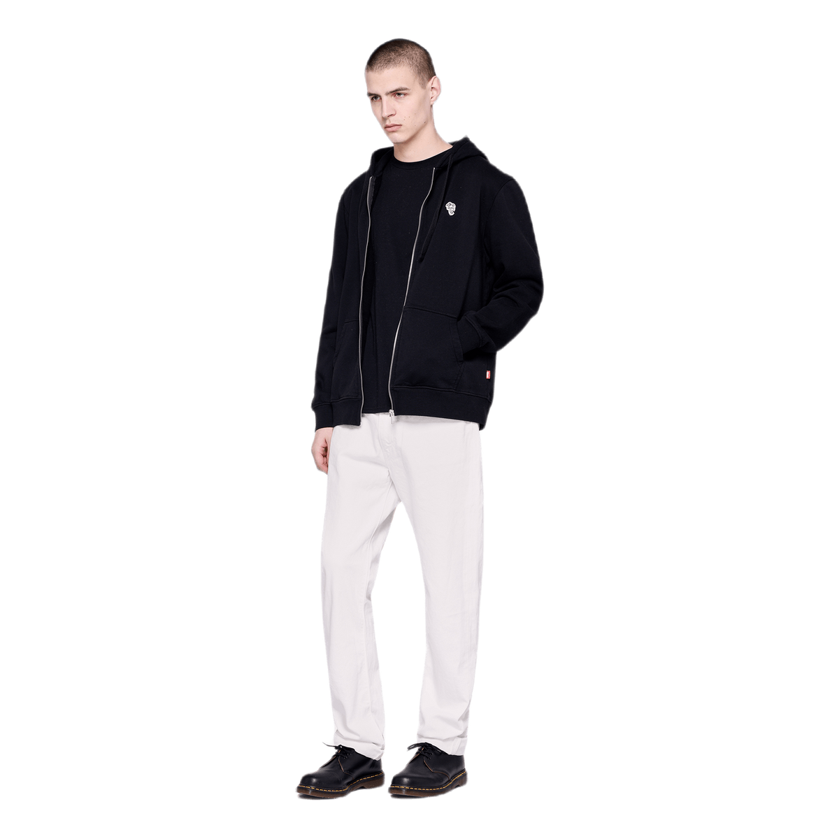 Palm Patch Zip Hoodie Black