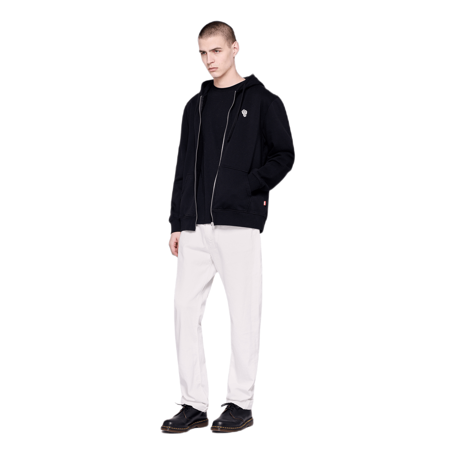 Palm Patch Zip Hoodie Black