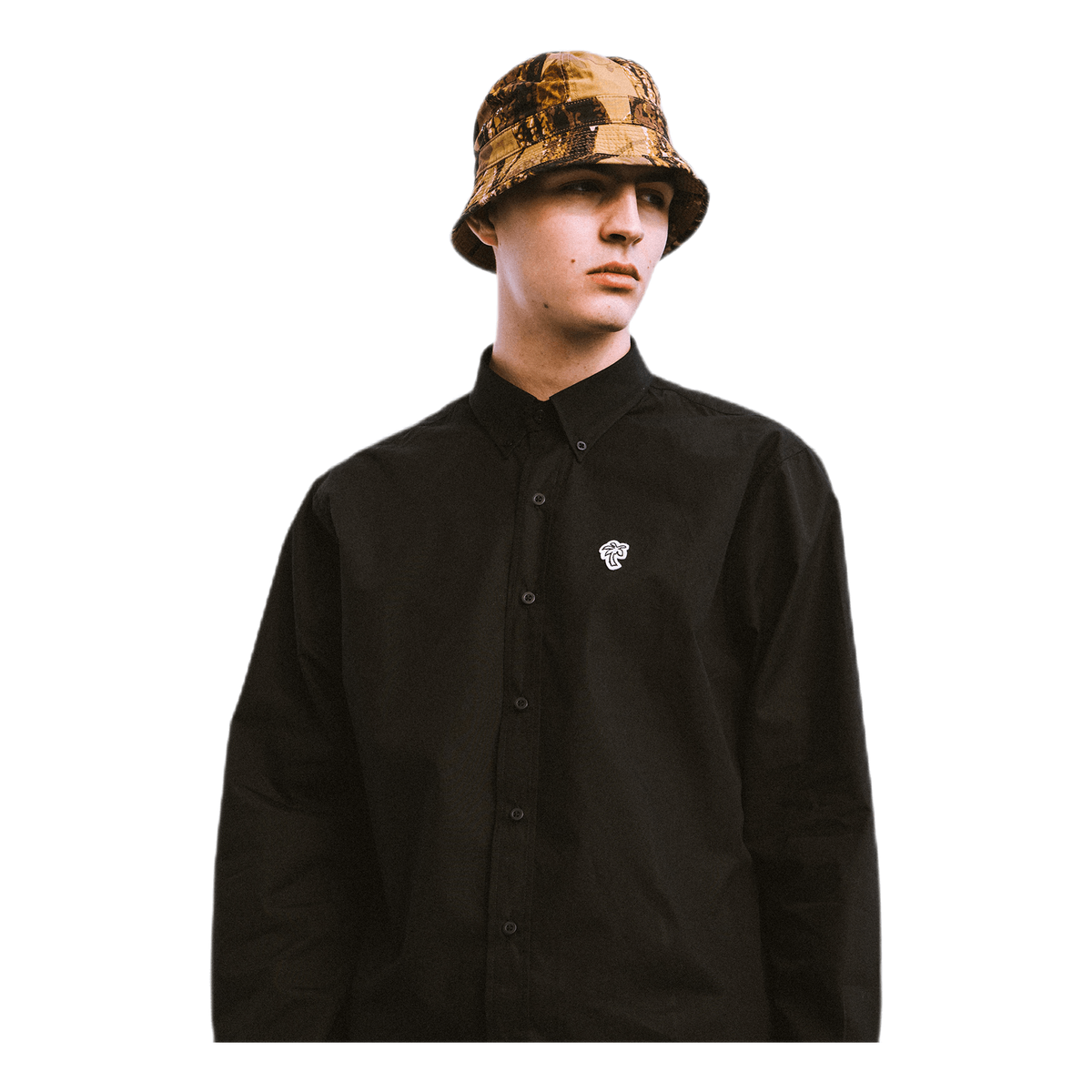 Poplin Palm Shirt Black